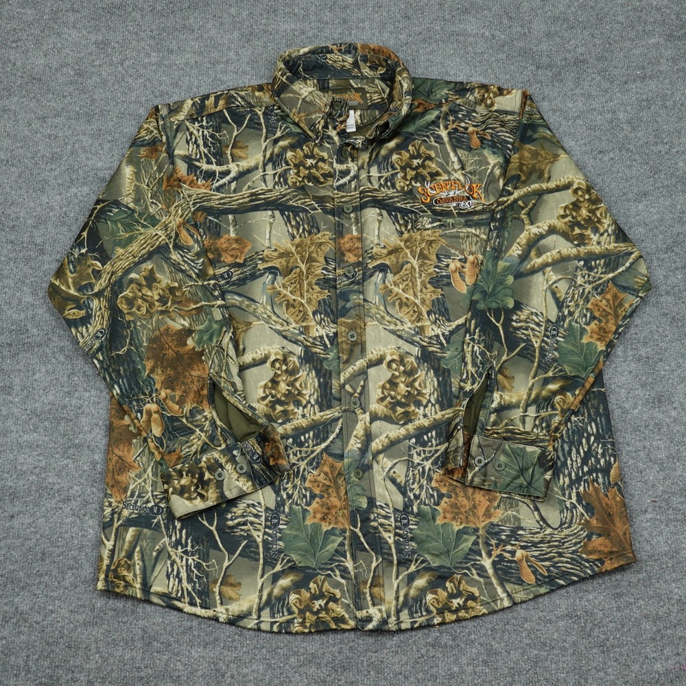 ScentLok Shirt Mens XL Camo Savanna EXT Seclusion 3D Hunting Button Long Sleeve